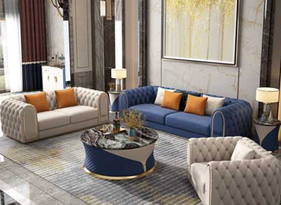 Luxury living room set 3 pieces Chesterfield modern style sofa set 3+2+1 designer